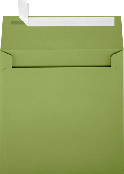 Olive Green 28lb 6 1/2 x 6 1/2 Square Envelopes with Peel & Seal