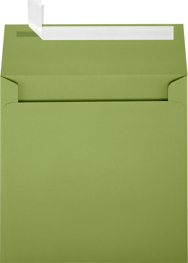 Olive Green 28lb 6 1/2 x 6 1/2 Square Envelopes with Peel & Seal