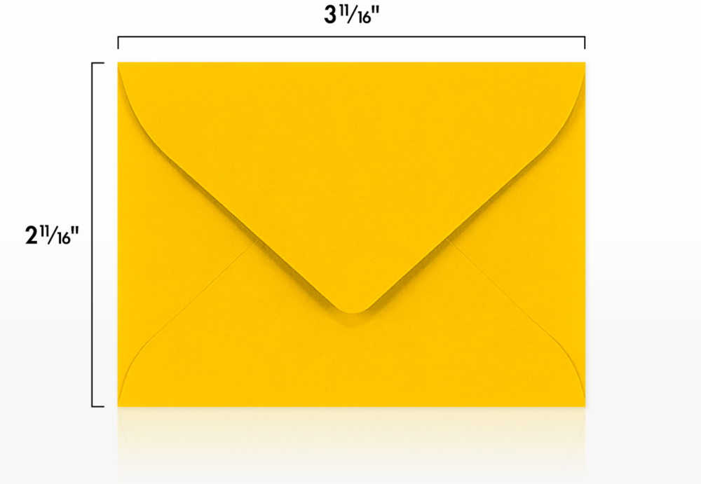 Sunflower Yellow 32lb #17 Mini Envelopes (2 11/16 x 3 11/16)