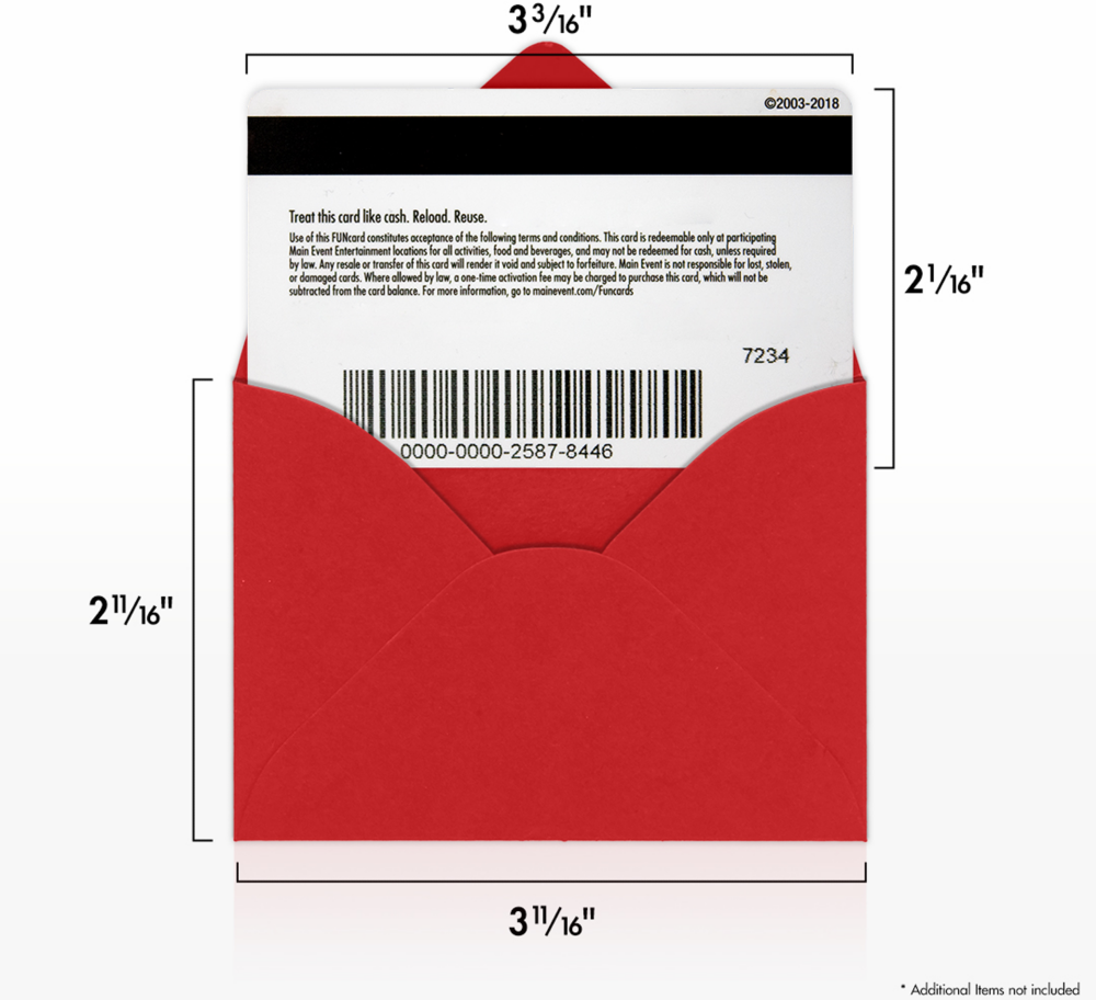 Red 32lb #17 Mini Envelopes (2 11/16 x 3 11/16)