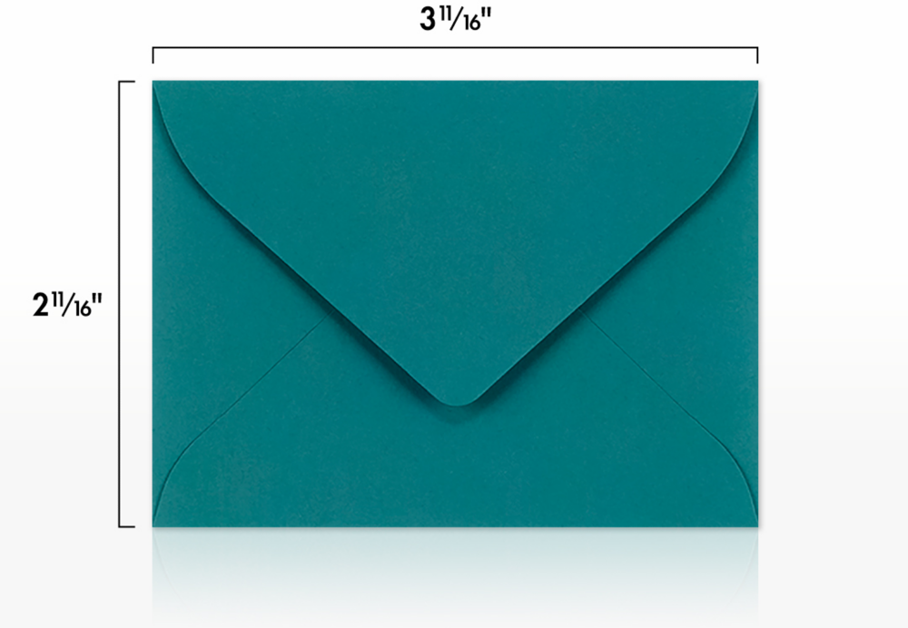 Teal Blue 32lb #17 Mini Envelopes (2 11/16 x 3 11/16)