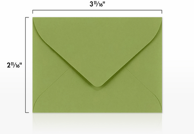 Olive Green 28lb #17 Mini Envelopes (2 11/16 x 3 11/16)