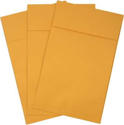 Brown Kraft 40lb 10 x 15 x 2 Open End Envelopes with Peel & Seal