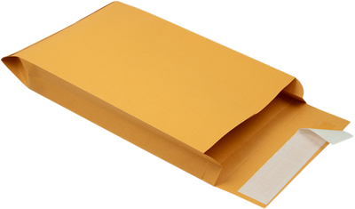 Brown Kraft 40lb 10 x 15 x 2 Open End Envelopes with Peel & Seal