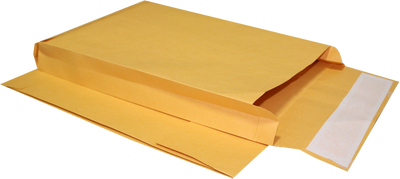 Brown Kraft 40lb 10 x 15 x 2 Open End Envelopes with Peel & Seal
