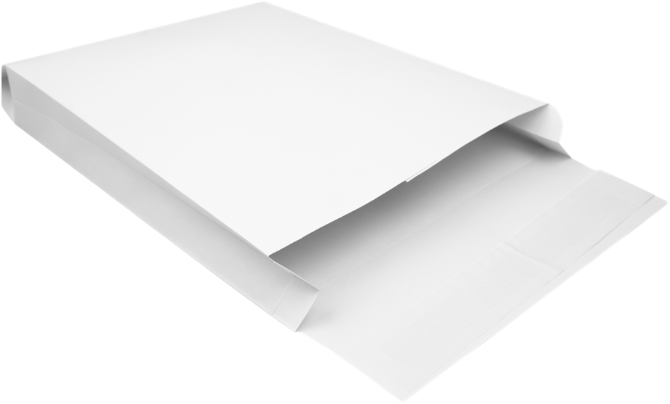 White 40lb 10 x 13 x 2 Open End Envelopes with Peel & Seal