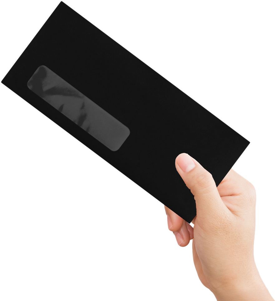 Smooth Midnight Black 32lb #10 Window Envelopes (4 1/8 x 9 1/2)
