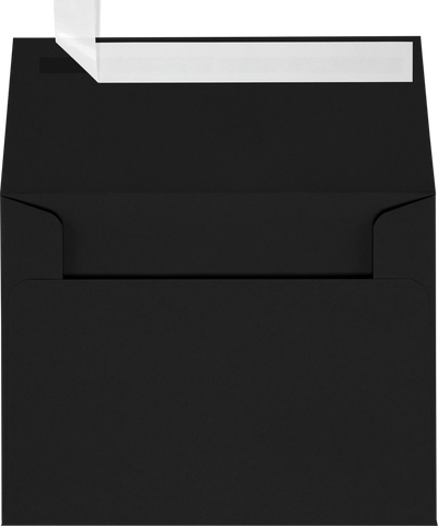 Smooth Midnight Black 32lb A2 Invitation Envelopes (4 3/8 x 5 3/4) with Peel & Seal
