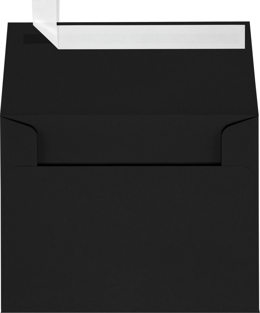 Smooth Midnight Black 32lb A2 Invitation Envelopes (4 3/8 x 5 3/4) with Peel & Seal