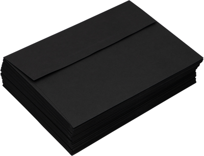 Smooth Midnight Black 32lb A7 Invitation Envelopes (5 1/4 x 7 1/4) with Peel & Seal