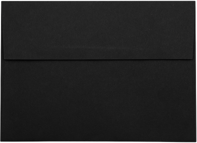 Smooth Midnight Black 32lb A7 Invitation Envelopes (5 1/4 x 7 1/4) with Peel & Seal