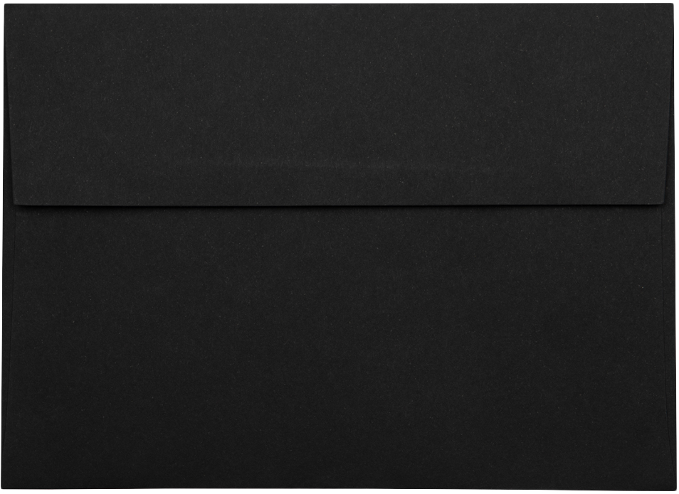 Smooth Midnight Black 32lb A7 Invitation Envelopes (5 1/4 x 7 1/4) with Peel & Seal