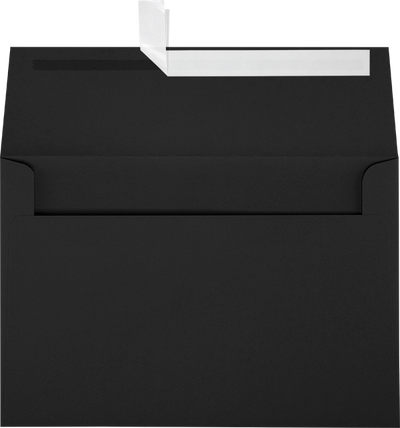 Smooth Midnight Black 32lb A8 Invitation Envelopes (5 1/2 x 8 1/8) with Peel & Seal