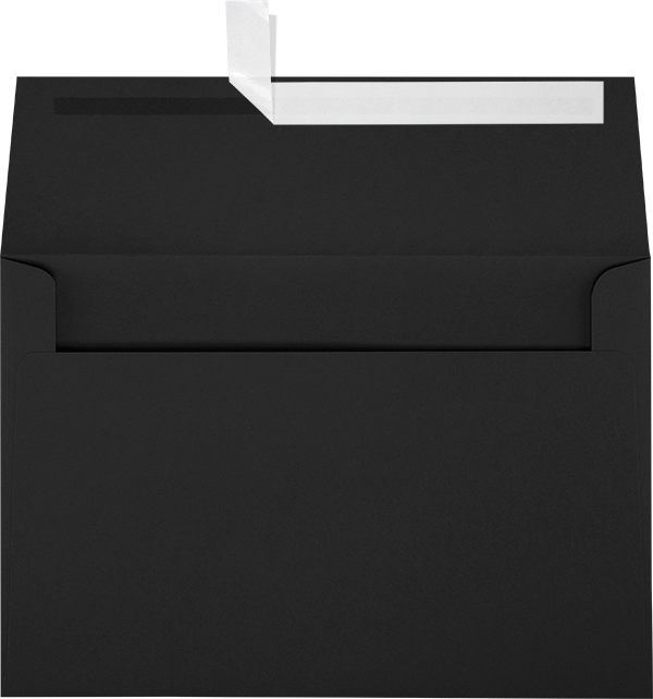 Smooth Midnight Black 32lb A8 Invitation Envelopes (5 1/2 x 8 1/8) with Peel & Seal
