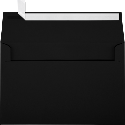 Smooth Midnight Black 32lb A9 Invitation Envelopes (5 3/4 x 8 3/4) with Peel & Seal
