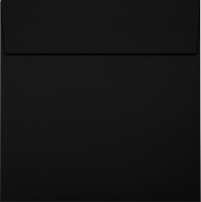 Smooth Midnight Black 32lb 5 x 5 Square Envelopes with Peel & Seal