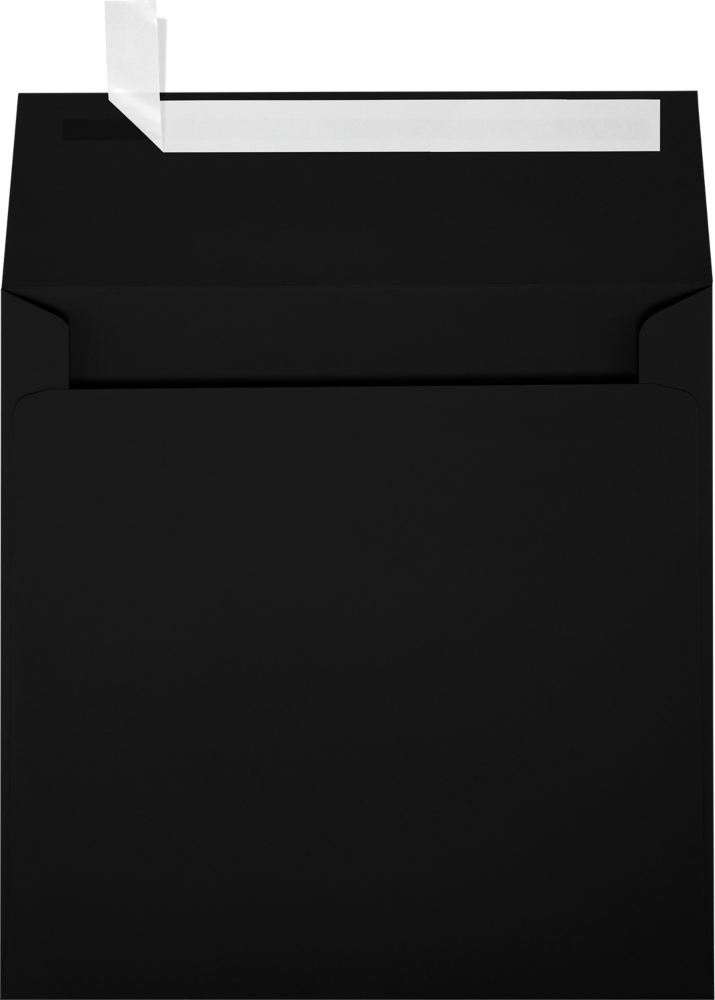 Smooth Midnight Black 32lb 5 x 5 Square Envelopes with Peel & Seal