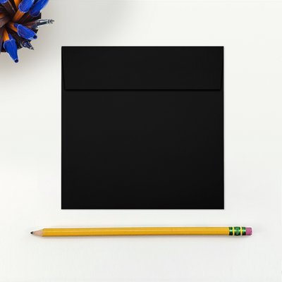 Smooth Midnight Black 32lb 5 x 5 Square Envelopes with Peel & Seal