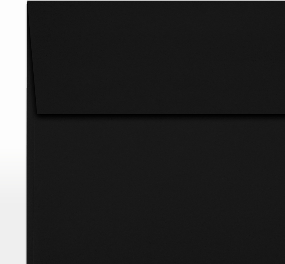 Smooth Midnight Black 32lb 5 x 5 Square Envelopes with Peel & Seal