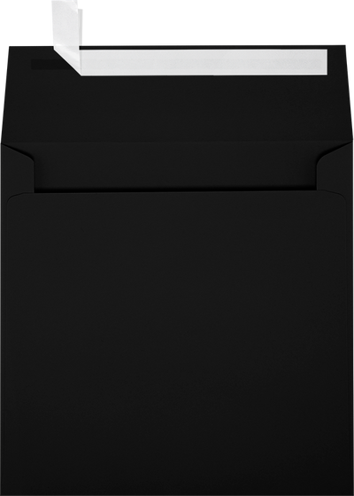 Smooth Midnight Black 32lb 5 1/2 x 5 1/2 Square Envelopes with Peel & Seal