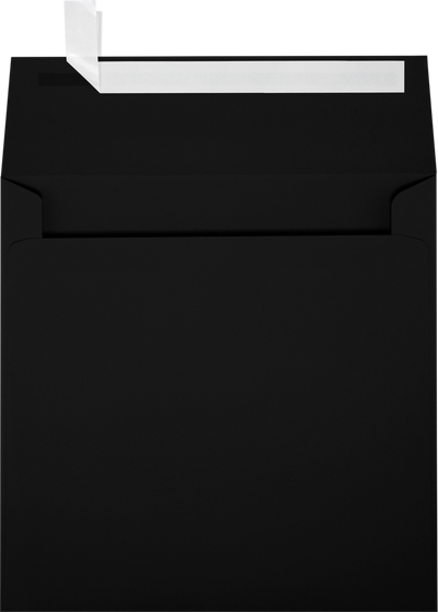 Smooth Midnight Black 32lb 6 1/2 x 6 1/2 Square Envelopes with Peel & Seal
