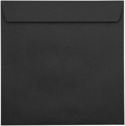 Smooth Midnight Black 32lb 8 x 8 Square Envelopes with Peel & Seal