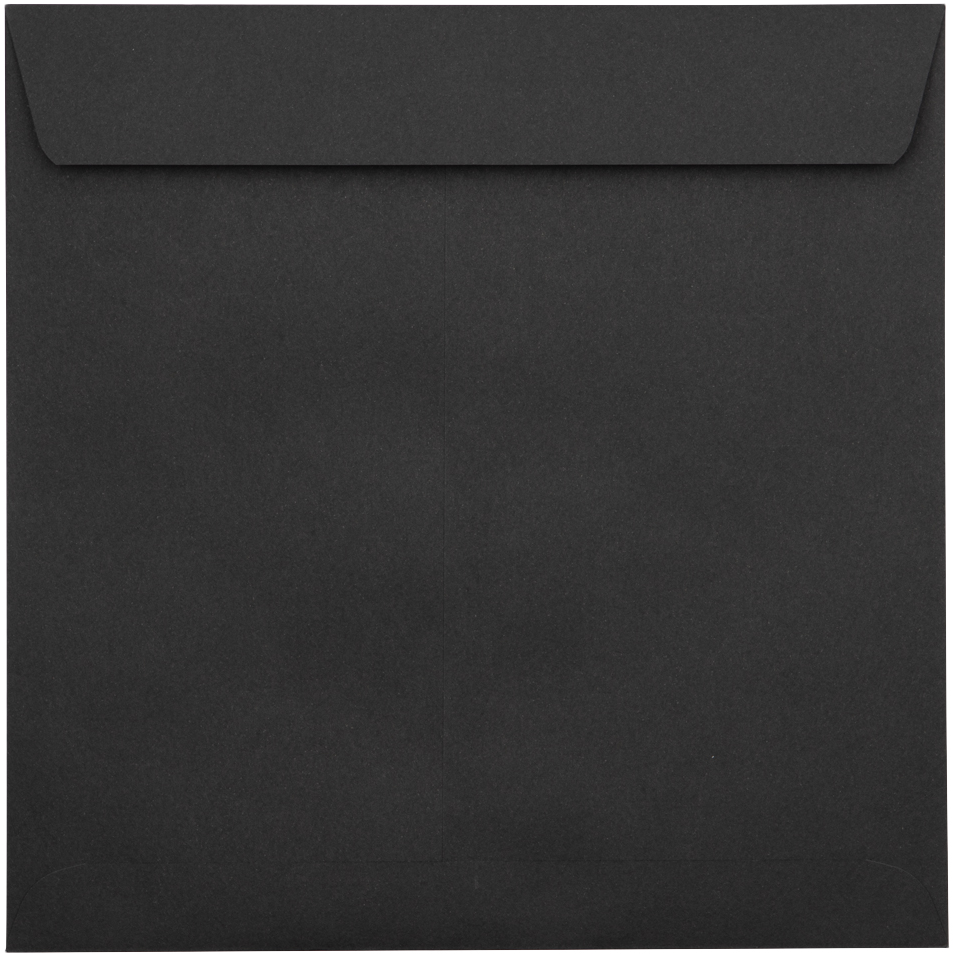 Smooth Midnight Black 32lb 8 x 8 Square Envelopes with Peel & Seal