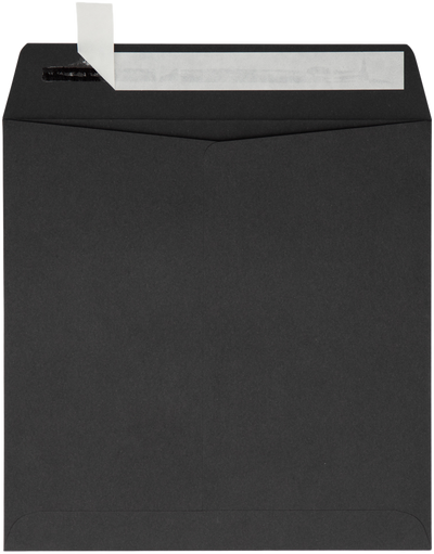 Smooth Midnight Black 32lb 8 x 8 Square Envelopes with Peel & Seal