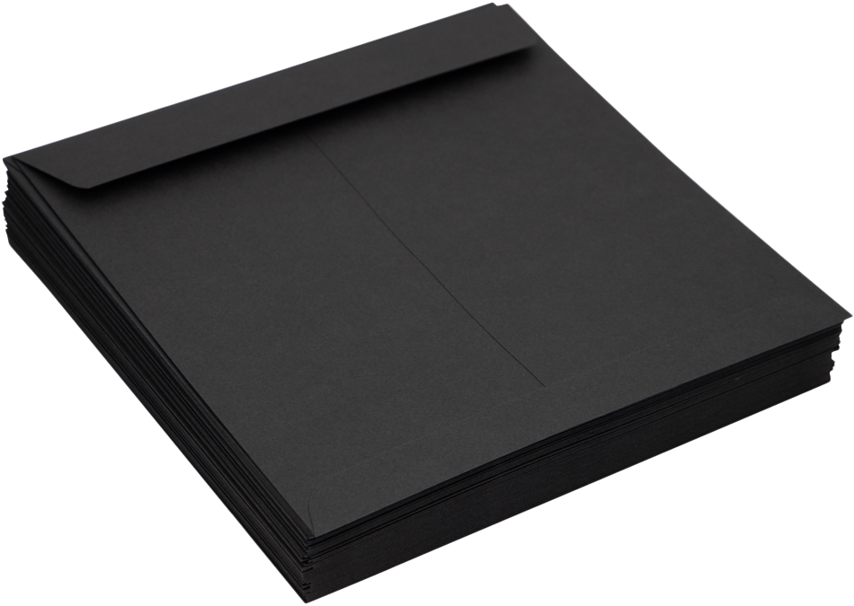 Smooth Midnight Black 32lb 8 x 8 Square Envelopes with Peel & Seal