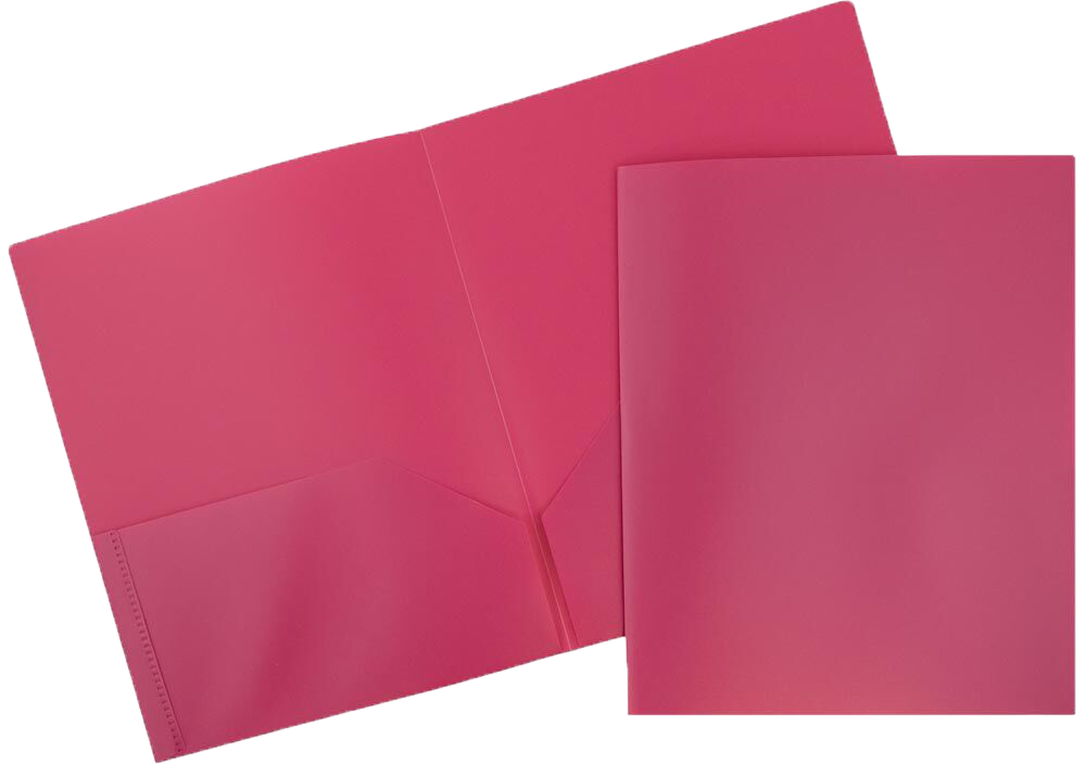 Fuchsia Pink 9 x 12 Plastic Pop Folders