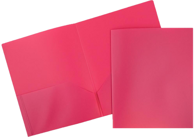 Fuchsia Pink 9 x 12 Plastic Pop Folders