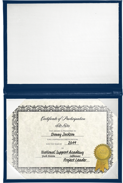 8 1/2 x 10 1/2 Landscape Padded Diploma Covers (Holds 8 x 10 Document) - Royal Blue