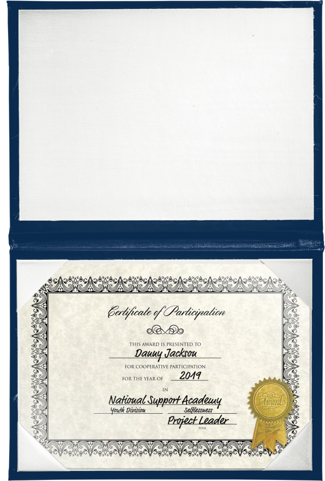 8 1/2 x 10 1/2 Landscape Padded Diploma Covers (Holds 8 x 10 Document) - Royal Blue