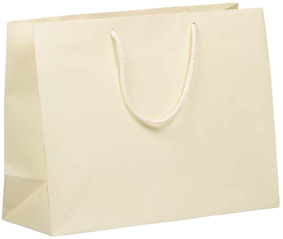 Ivory Large Matte Horizontal Gift Bags (13 x 10 x 5)