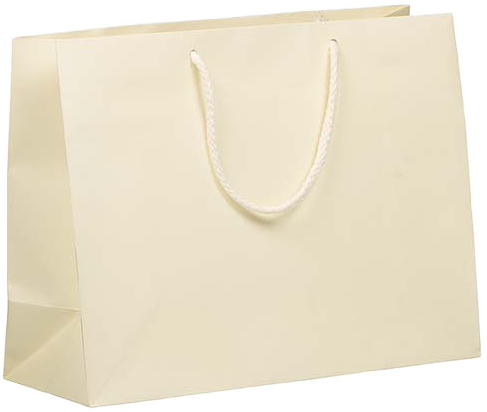 Ivory Large Matte Horizontal Gift Bags (13 x 10 x 5)