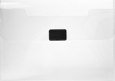 Clear 9 1/2 x 13 1/4 x 1 1/8 Plastic Portfolios with Center Buckle