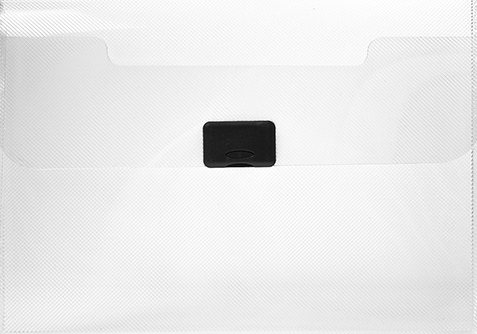 Clear 9 1/2 x 13 1/4 x 1 1/8 Plastic Portfolios with Center Buckle