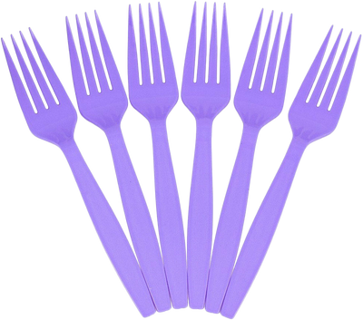 Purple Plastic Forks - 100 Pack