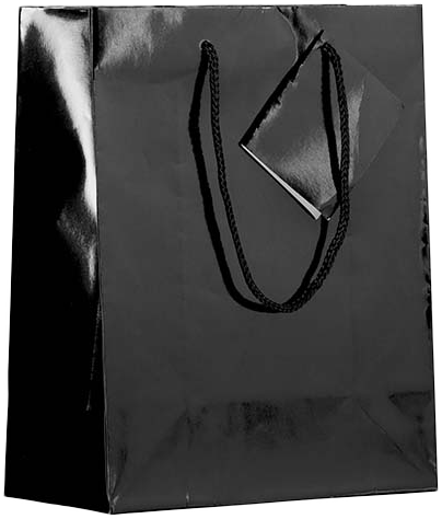 Black Glossy Medium Gift Bags (8 x 10 x 4)