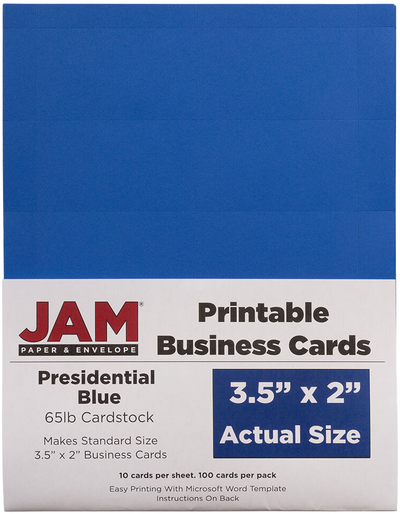 Presidential Blue Business Cards - 100 Pack