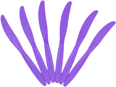 Purple Plastic Knives - 100 Pack