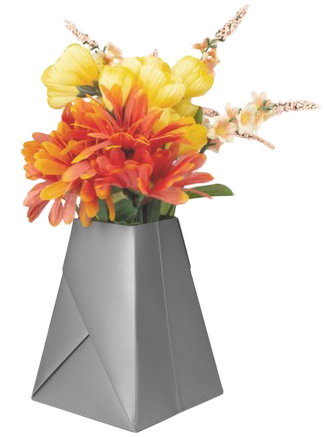 Metallic Silver Paper Pop Flower Vases - 3 Pack
