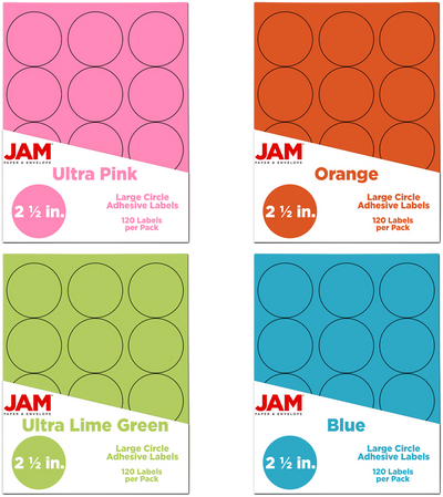 Assorted Fashion Round Labels - Medium 2 1/2 Inch