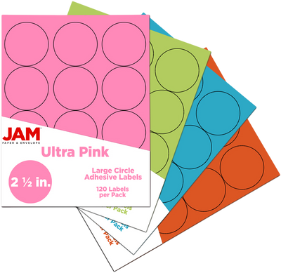 Assorted Fashion Round Labels - Medium 2 1/2 Inch