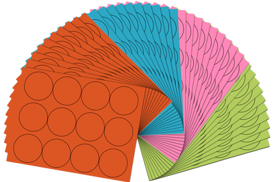 Assorted Fashion Round Labels - Medium 2 1/2 Inch