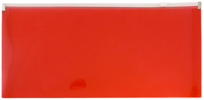 Red #10 Business Plastic Envelopes (4 1/8 x 9 1/2) with Zip Closure