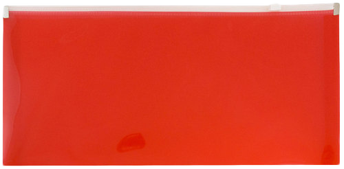 Red #10 Business Plastic Envelopes (4 1/8 x 9 1/2) with Zip Closure