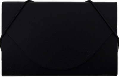 Black Solid Plastic Business Card Case - 20 Card Capacity