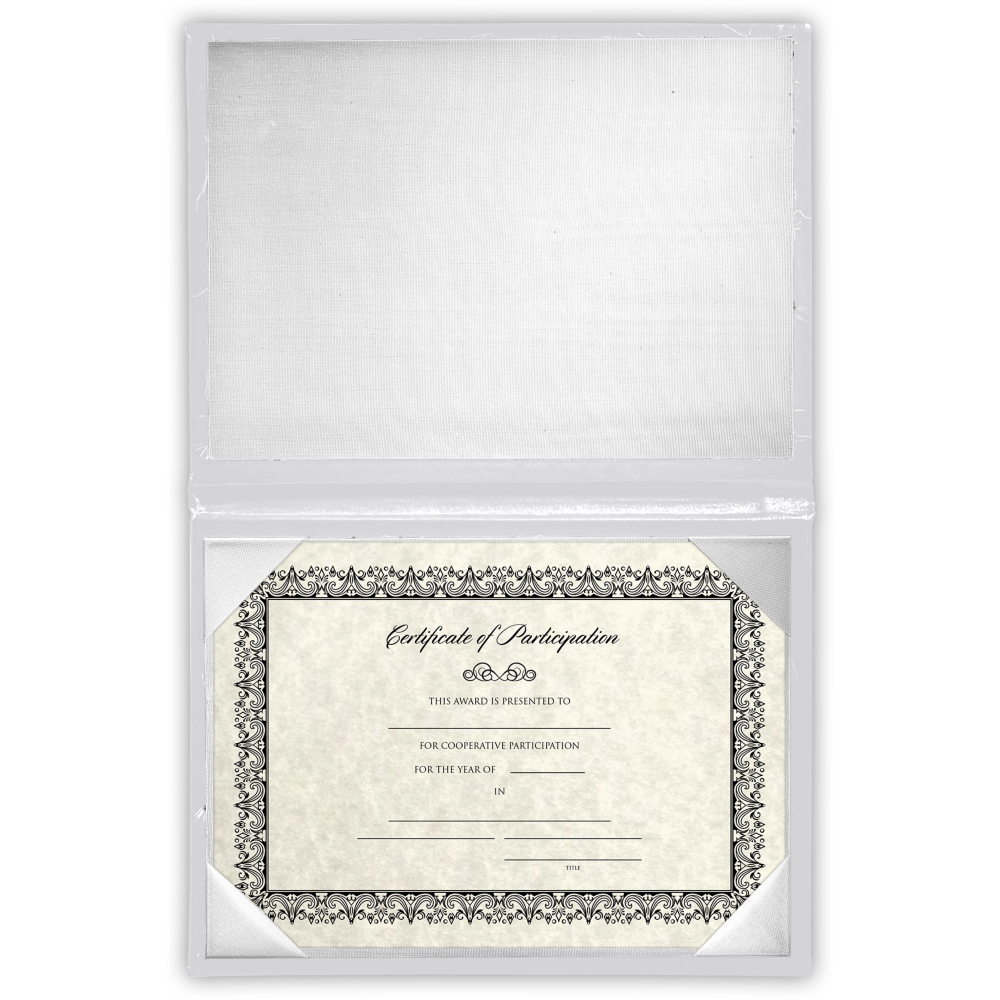 9 x 11 1/2 Landscape Padded Diploma Covers (Holds 8 1/2 x 11 Document) - White
