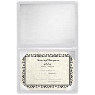 9 x 11 1/2 Landscape Padded Diploma Covers (Holds 8 1/2 x 11 Document) - White